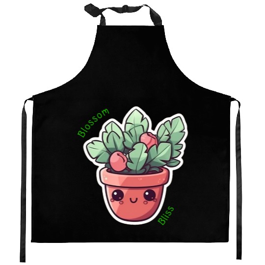 Cute cartoon potted plant Kitchen Aprons