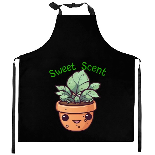 Cute cartoon potted plant Kitchen Aprons