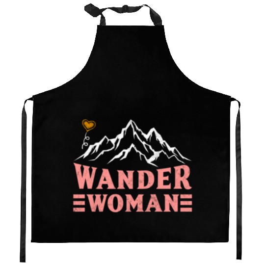 Wanderwoman Mountaineering Hiking Women Kitchen Aprons
