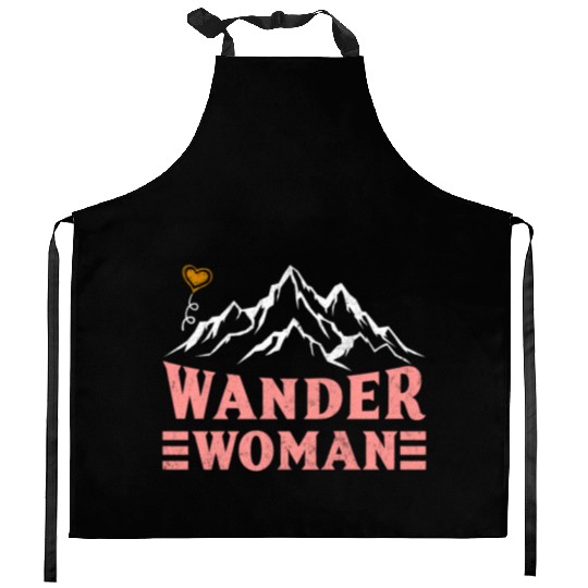 Wanderwoman Mountaineering Hiking Women Kitchen Aprons