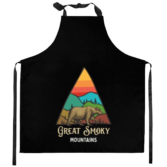 Great Smoky Mountains Vintage Landscape Kitchen Aprons