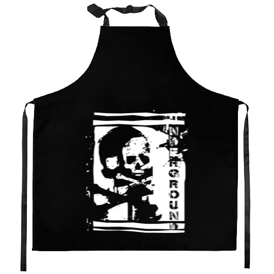 UNDERGROUND skull PUNK design Kitchen Aprons