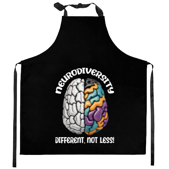 "Different, Not Less" Neurodiversity Kitchen Aprons