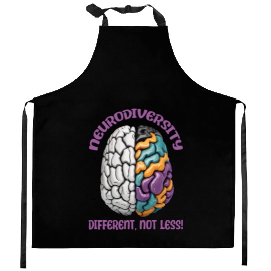 "Different, Not Less" Neurodiversity Kitchen Aprons