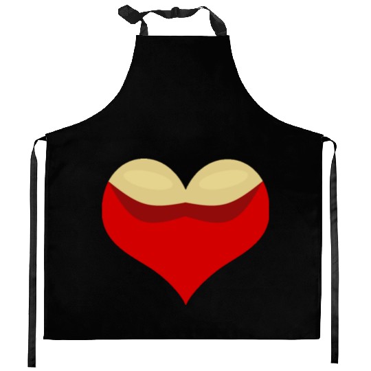 Boobies love heart Kitchen Aprons