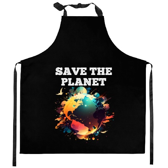 Save the Planet Climate and Nature Care Kitchen Aprons