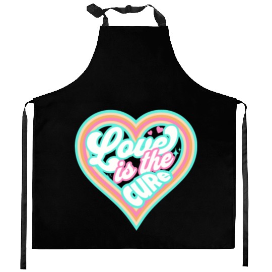 LOVE IS THE CURE (blue) Kitchen Aprons