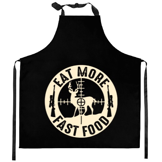 Funny Eat More Fast Food Deer Hunting, Gifts For H Kitchen Aprons