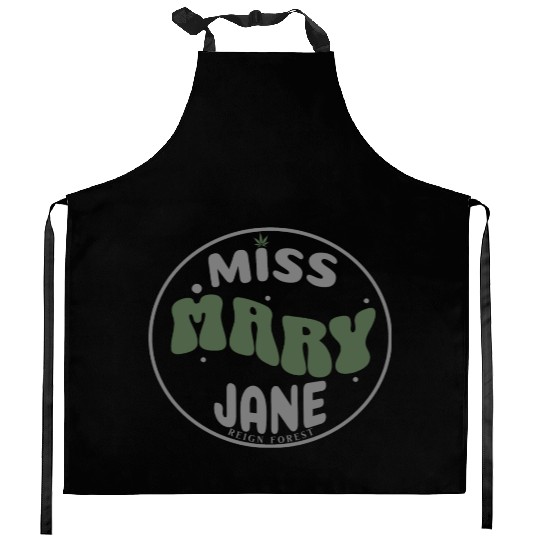 Miss Mary Jane Marijuana Funny Graphic Kitchen Aprons