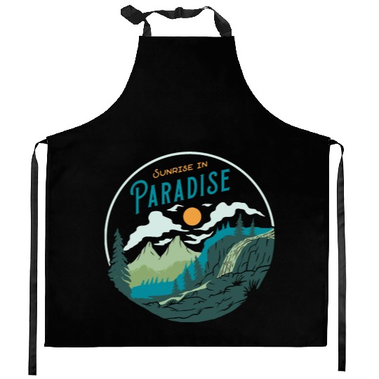 Sunrise in Paradise Kitchen Aprons
