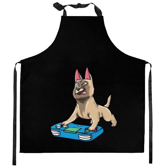 Belgian Malinois Gaming Kawaii Gamer Dog Lover Kitchen Aprons