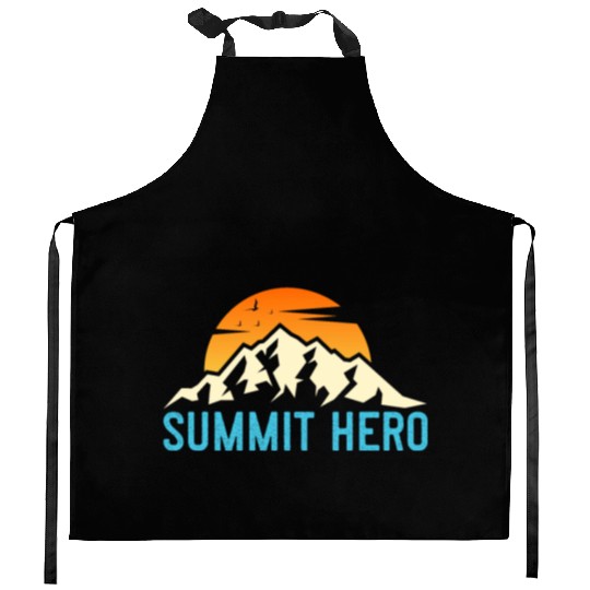 Summit Hero Climbers Mountaineering Mountain Guide Kitchen Aprons
