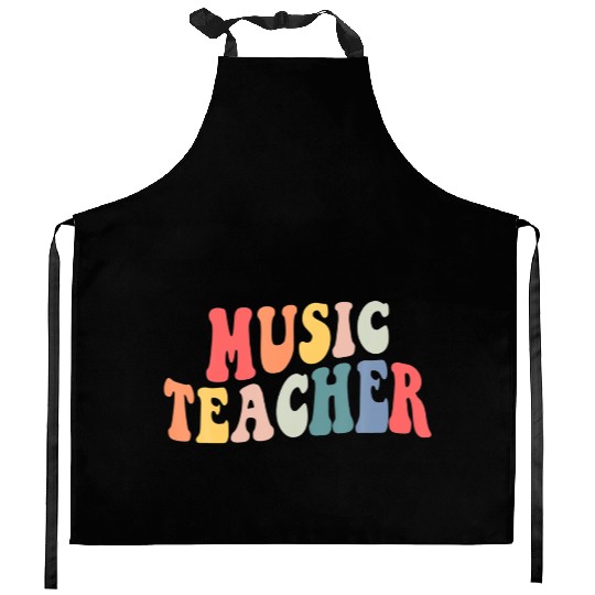 Groovy Music Teacher Team Back To School Kitchen Aprons