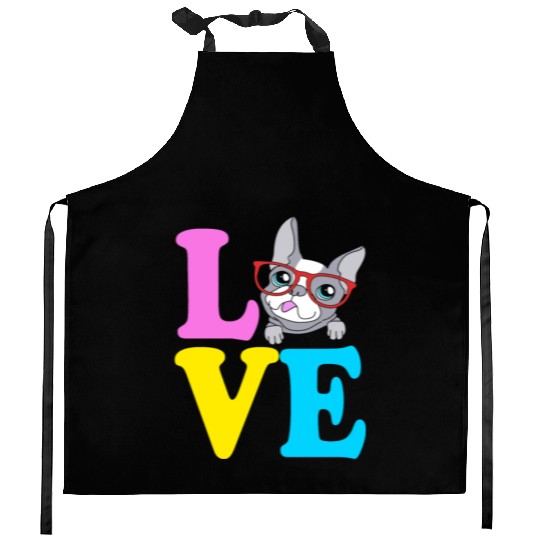 Boston Terrier Sunglasses I Love My Boston Terrier Kitchen Aprons