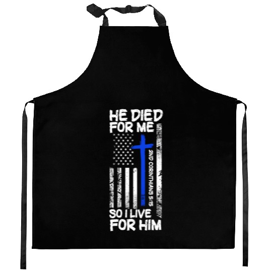 He Died for Me 2nd Corinthians 5:15 Bible Verse Ch Kitchen Aprons