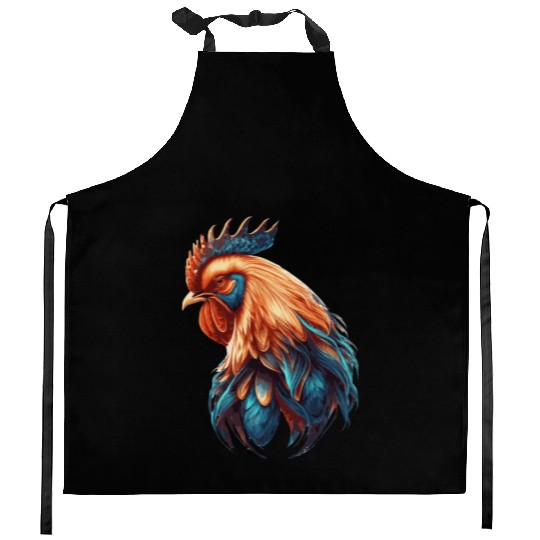 Flower Crown Chicken Floral Farm Animal Pet Kitchen Aprons