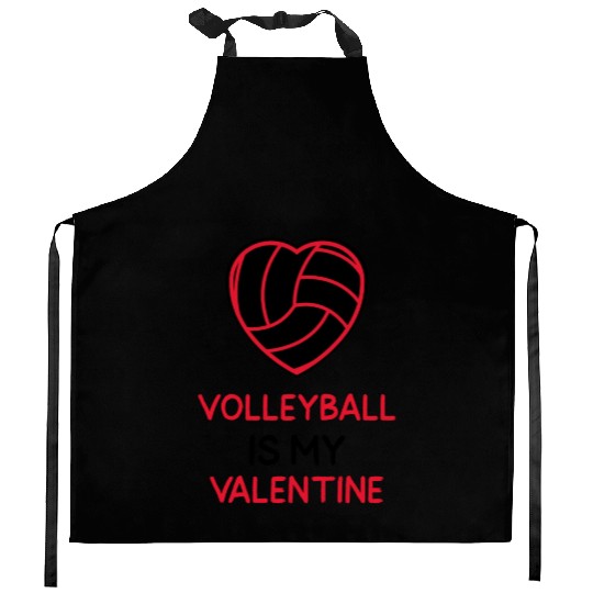 Volleyball Is My Valentine | Sports Lover Kitchen Aprons