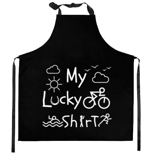 Triathletes running swimming cycling funny Kitchen Aprons