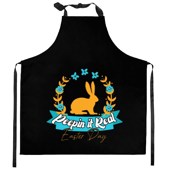 Peepin It Happy Easter Bunny Egg For Funny Easter Kitchen Aprons