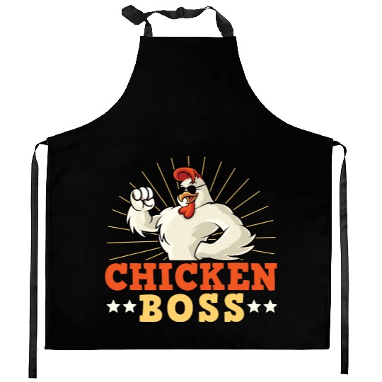 Funny Farmer Animal Pet Chicken Boss Chickens Kitchen Aprons