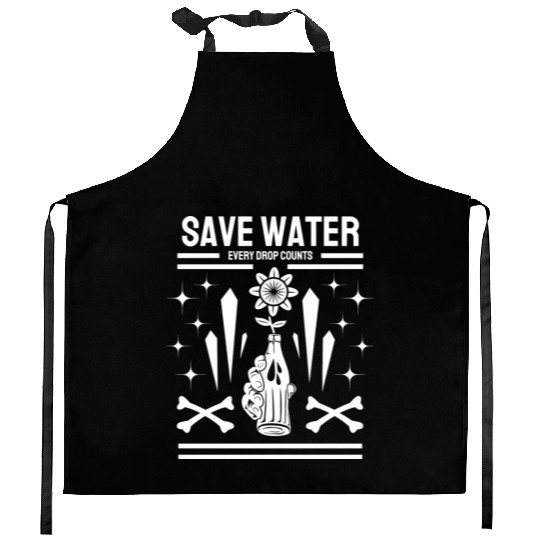 Earth Day Save Water Every Drop Counts Nature Kitchen Aprons