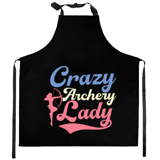 Crazy Archery Lady Archer Target Bow & Arrows Kitchen Aprons