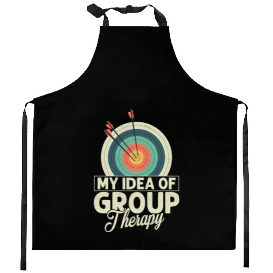 My Idea Of Group Therapy Archery Target Bow & Arro Kitchen Aprons