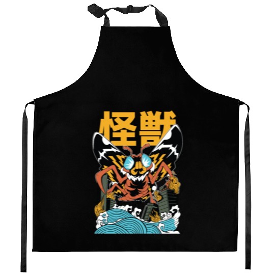 Kaiju Moth Kitchen Aprons