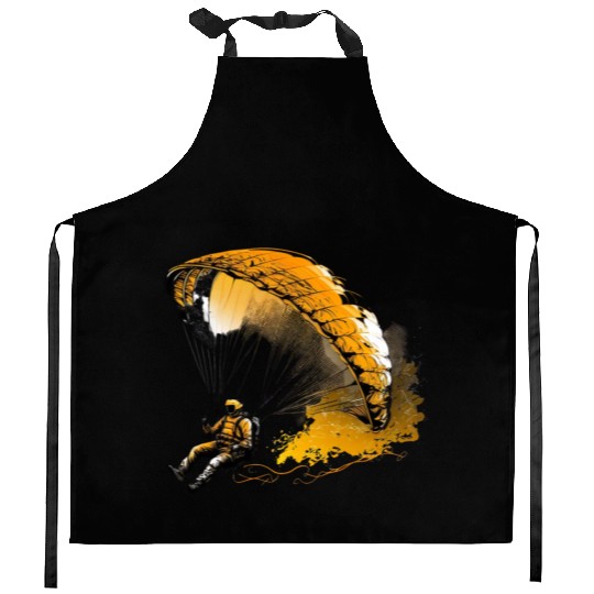 cool paraglider in action Kitchen Aprons