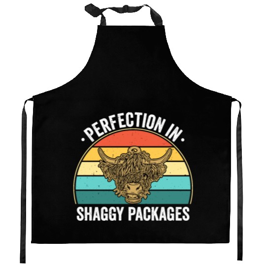 Perfection In Shaggy Packages Highland Cow Kitchen Aprons