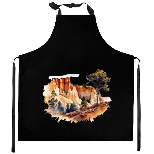 Bryce Canyon Watercolor Wonderland Kitchen Aprons