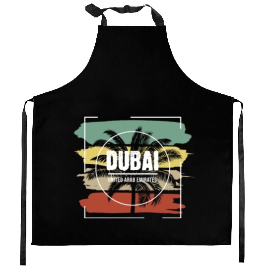 Dubai United Arab Emirates Artistic Palm Tree Kitchen Aprons