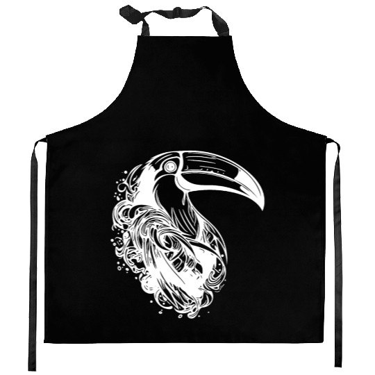 Cute Toucan Tropical Bird With Huge Beak Kitchen Aprons