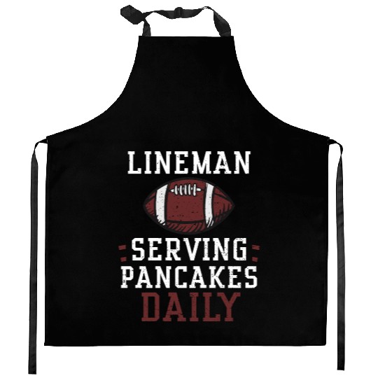 Lineman Serving Pancakes Daily Kitchen Aprons