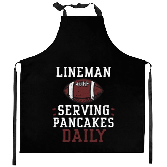 Lineman Serving Pancakes Daily Kitchen Aprons