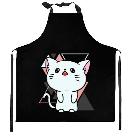 Cute little cat adorable kitty Kittenlove cat mom Kitchen Aprons