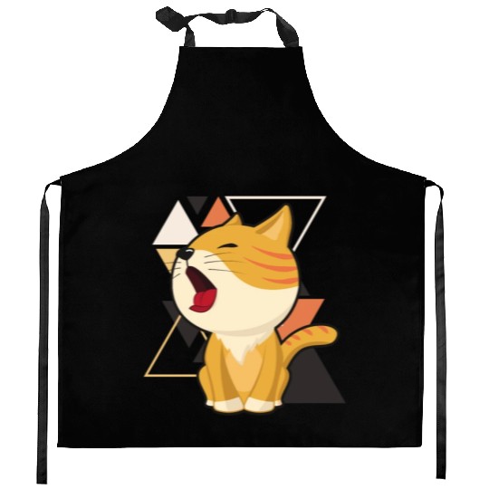 Cute little cat adorable kitty Kittenlove cat mom Kitchen Aprons