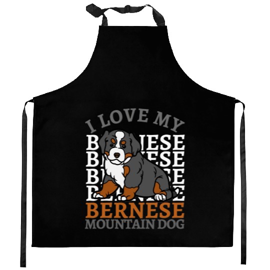 Bernese Mountain Dog. Best mom of Bernese Mountain Kitchen Aprons