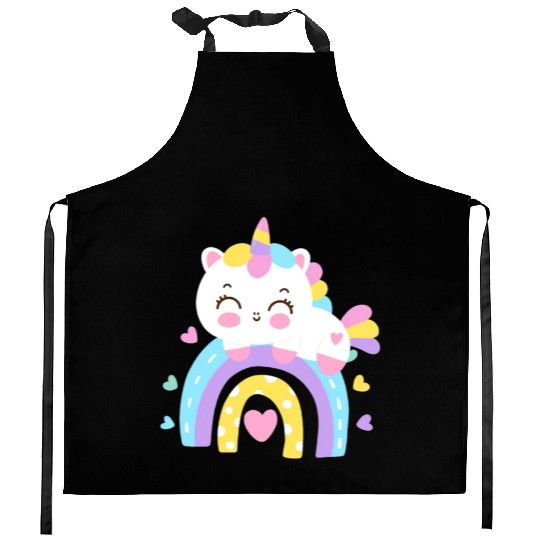 Sweet Kawaii Rainbow Unicorn Cute Girl Gift Kitchen Aprons