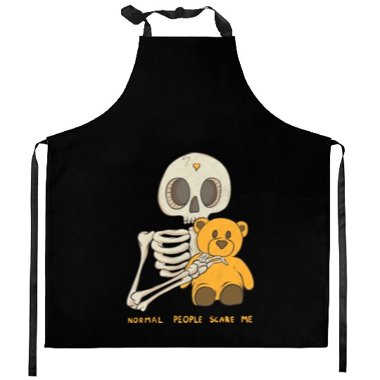 Normal People Scare Me Skull Halloween Kitchen Aprons