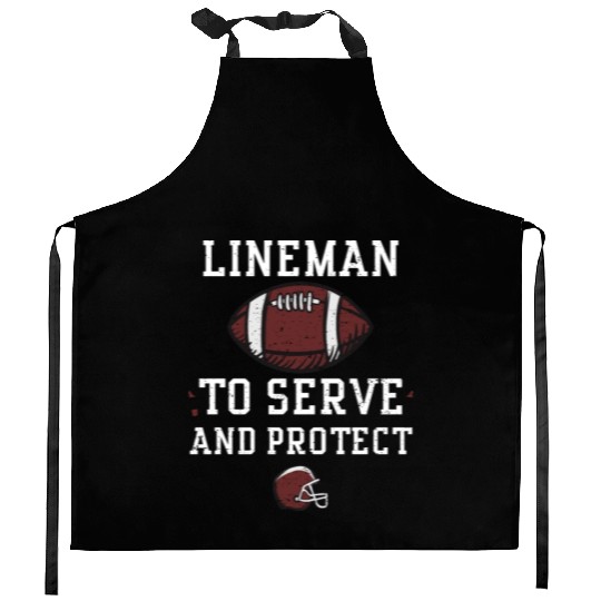 Lineman To Serve And Protect Kitchen Aprons