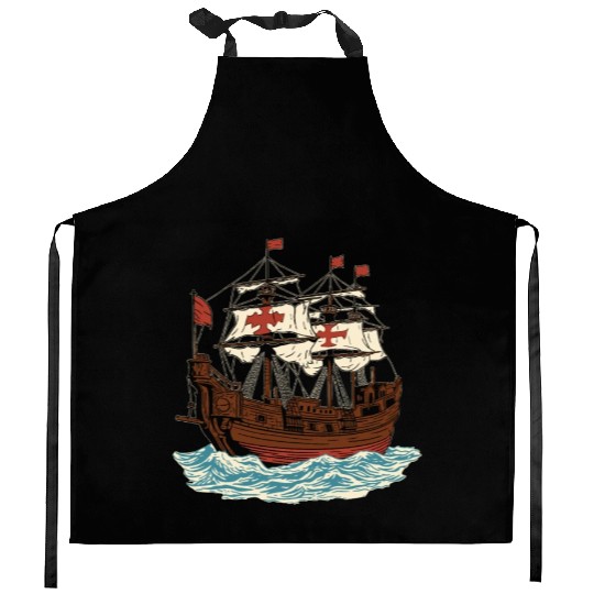 Columbus Day 1492 Ship Kitchen Aprons