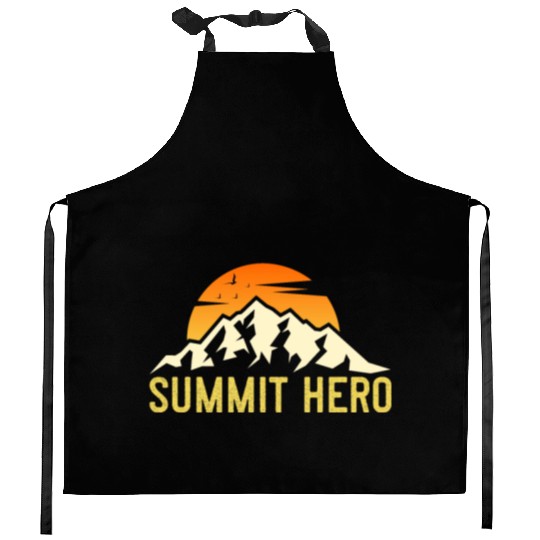 Summit Hero Climbers Mountaineering Mountain Guide Kitchen Aprons