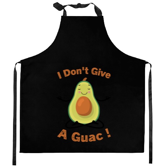 I Don't Give A Guac ! Funny Avocado Pun Green Kitchen Aprons