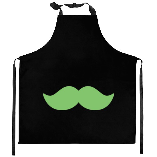 Bright green mustache november man cycling Kitchen Aprons