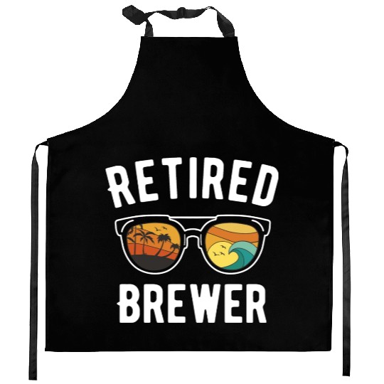 Retiree Brewer's Beach Lifestyle Sunglasses Design Kitchen Aprons
