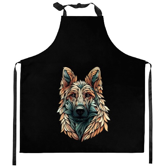 GERMAN SHEPHERD ART PUPPY DOG ANIMALS ART Kitchen Aprons