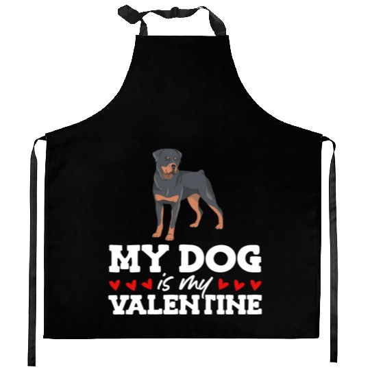 My Dog Is My Valentine Date Cute Doggy Kitchen Aprons