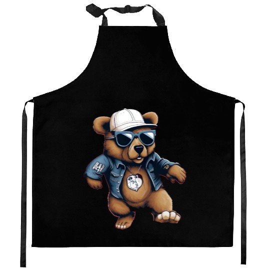 Streetstyle Bear Graffiti Street Art Kitchen Aprons