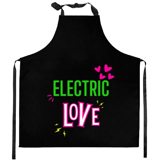 Electric Love in Neon Colors: Romance and Fun! Kitchen Aprons